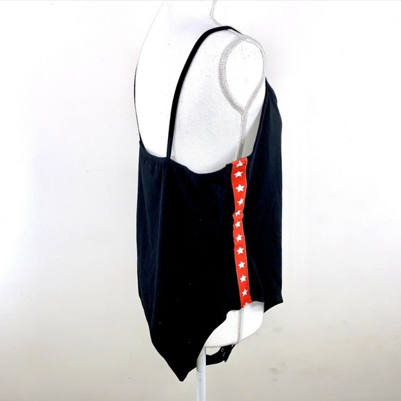 FOREVER 21 PLUS BLACK RED‎ BLUE STARS BODY SUIT - Picture 4 of 6